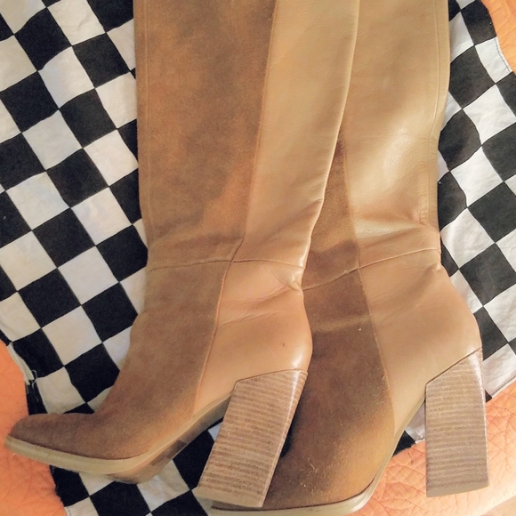ALDOS ZEETA Suede & Smooth Leather Tall Boots - Picture 10 of 13